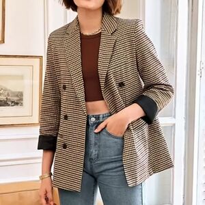 Classic Houndstooth Women's Blazer